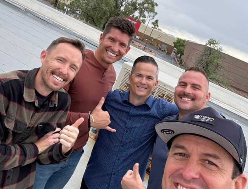 Aerial view of suburban neighborhood at golden hour